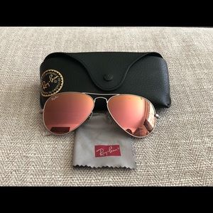 Ray Ban Rose Gold Mirrored Sunglasses